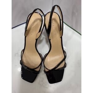 Veronica Beard Classy Black Patent Italian Leather
 Strappy 4.5" Heels Size 9.5M